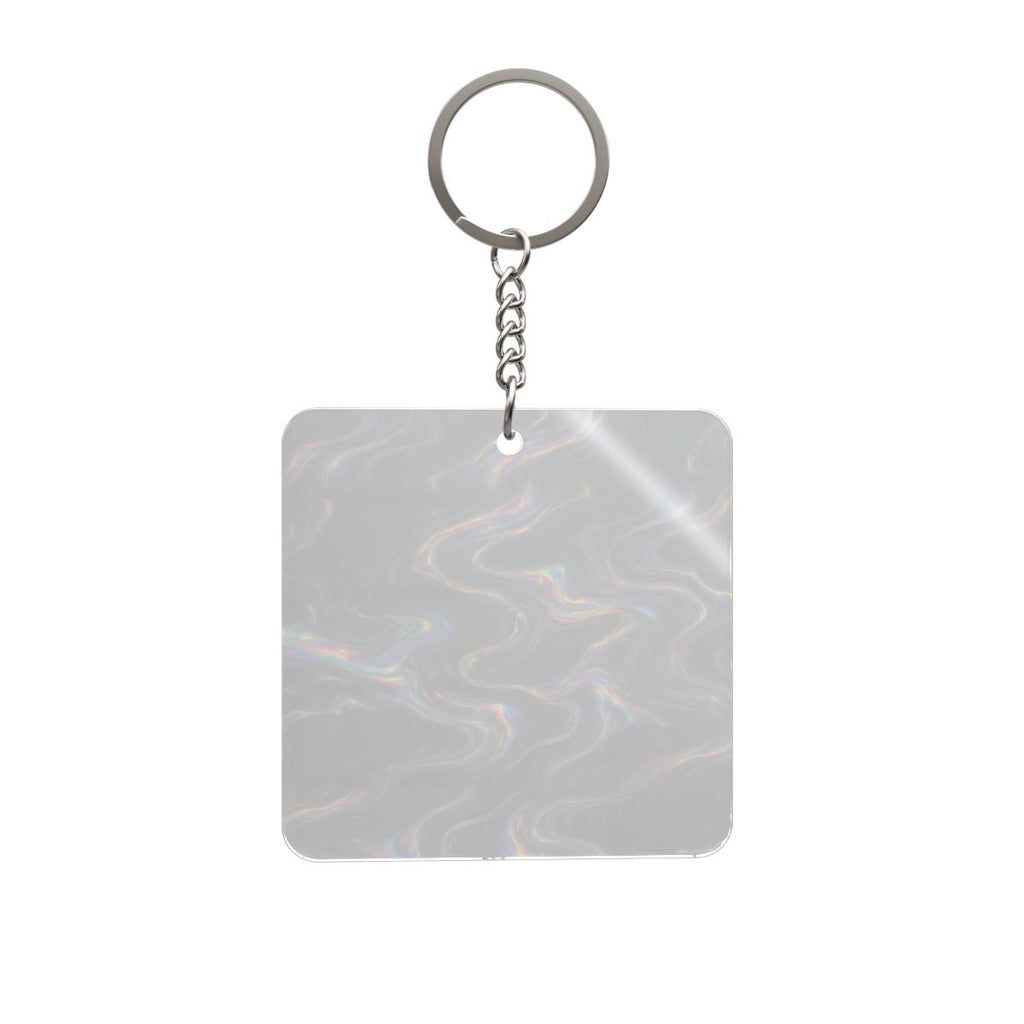 Galaxy Iridescent Marble Square Keychain