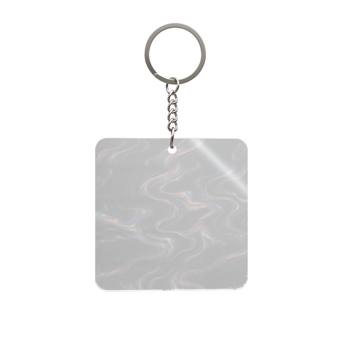 Galaxy Iridescent Marble Square Keychain