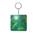 Green Rainbow Dream Square Keychain