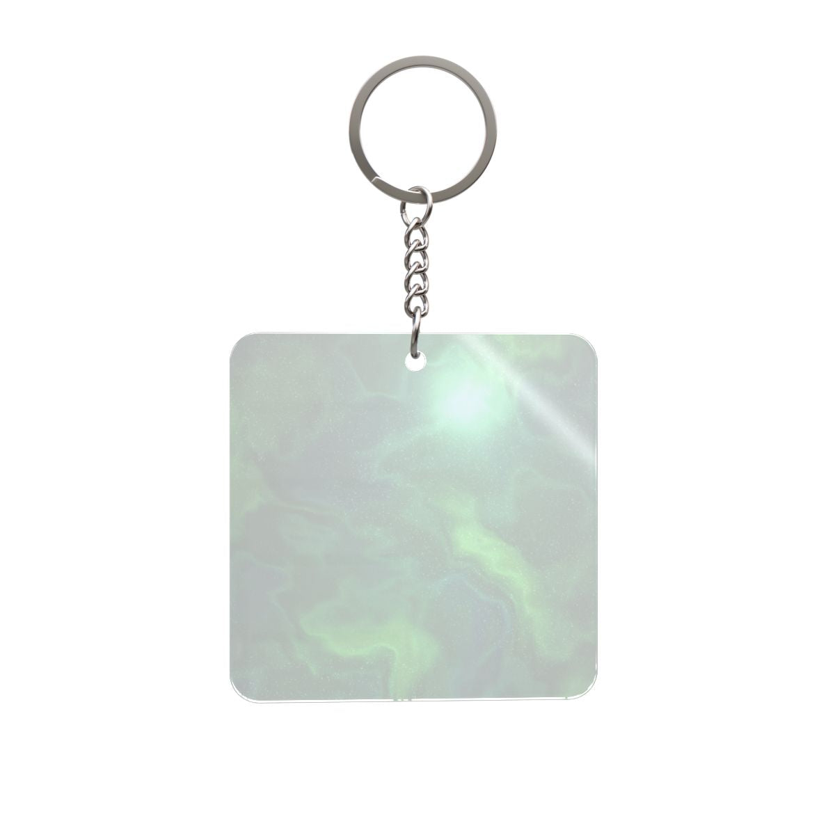 Green Rainbow Dream Square Keychain