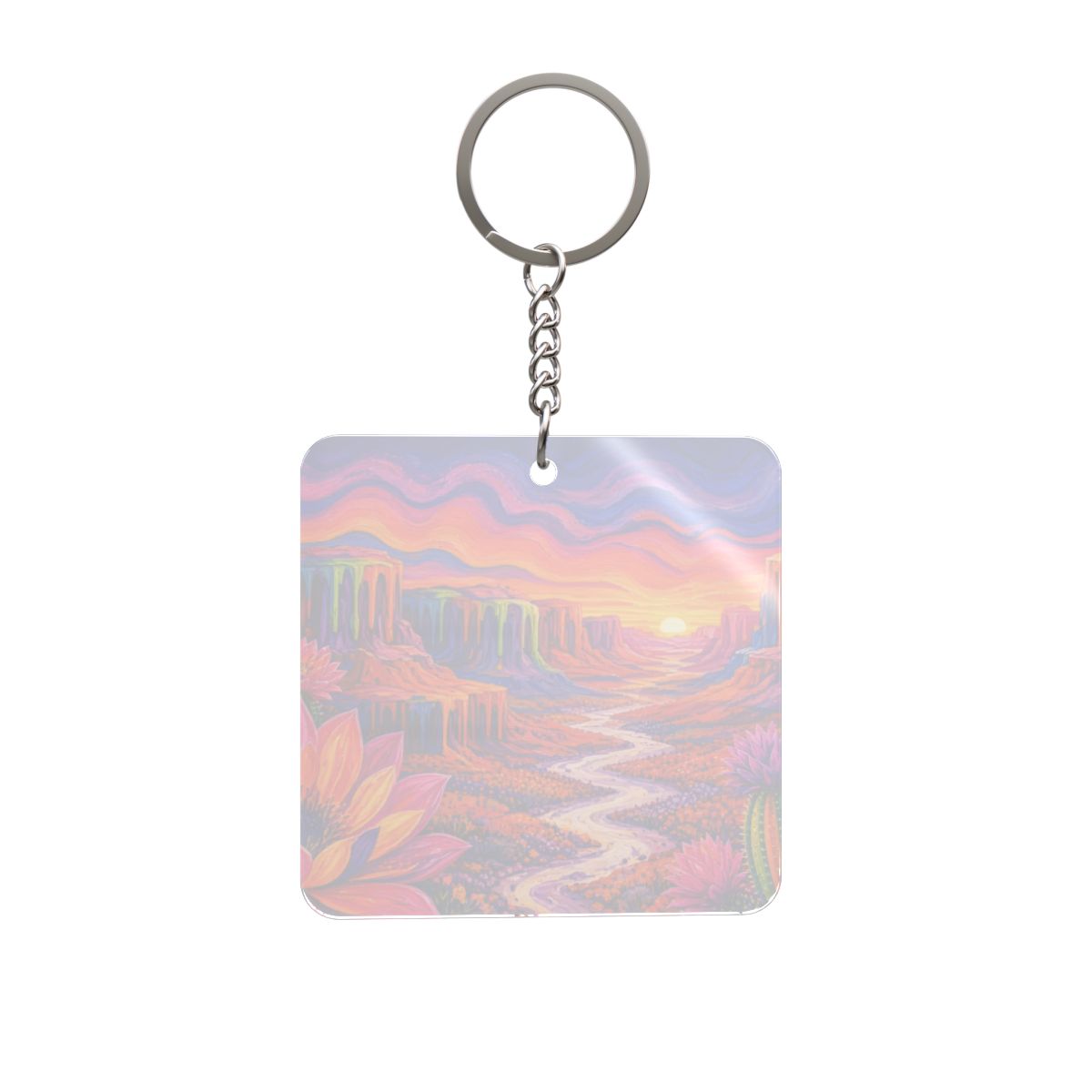 Melting Desert Square Keychain