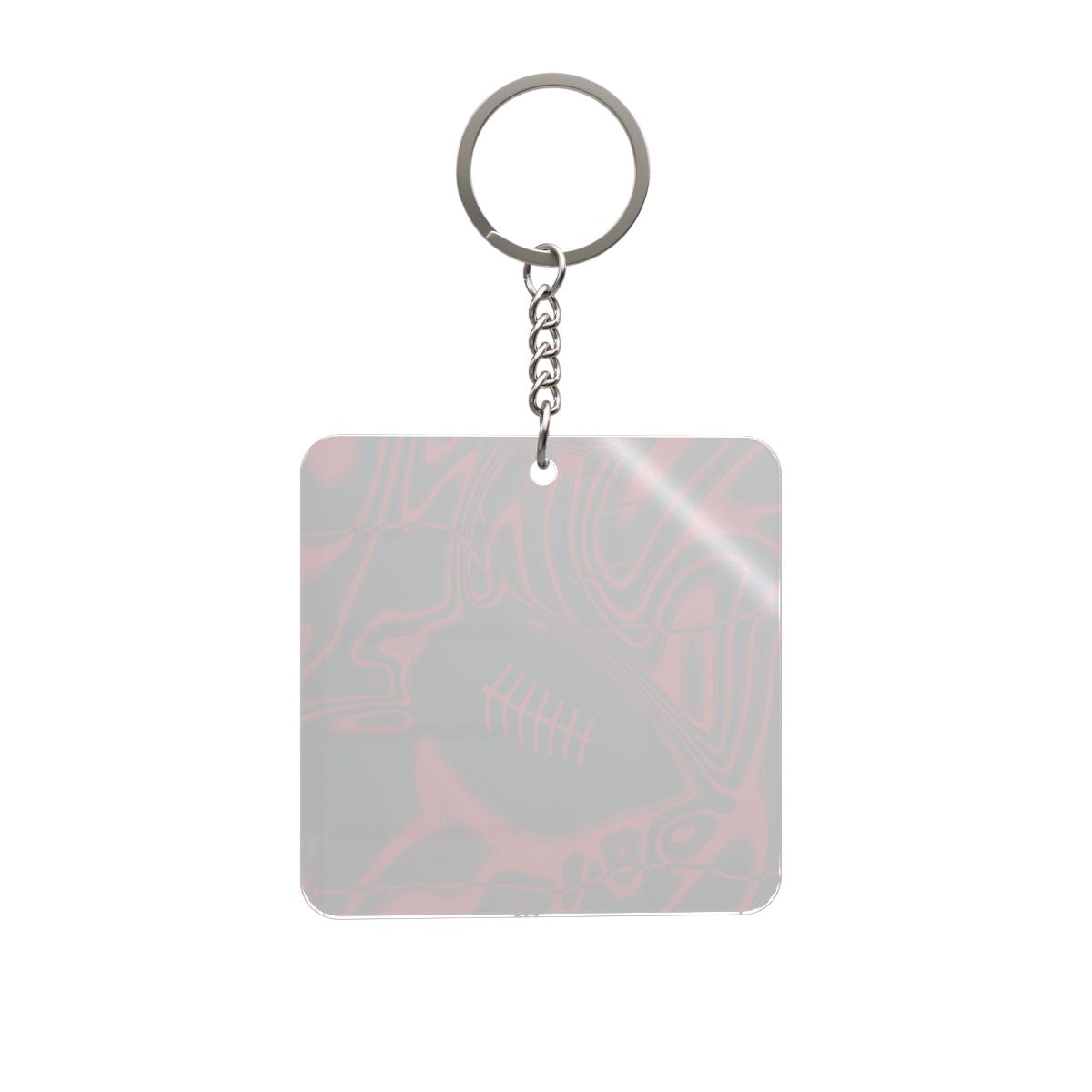 Midnight Navy & Red Trippy Football Square Keychain
