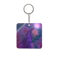 Moonlit Wolf Square Keychain