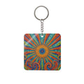 Mosaic Sunburst Square Keychain
