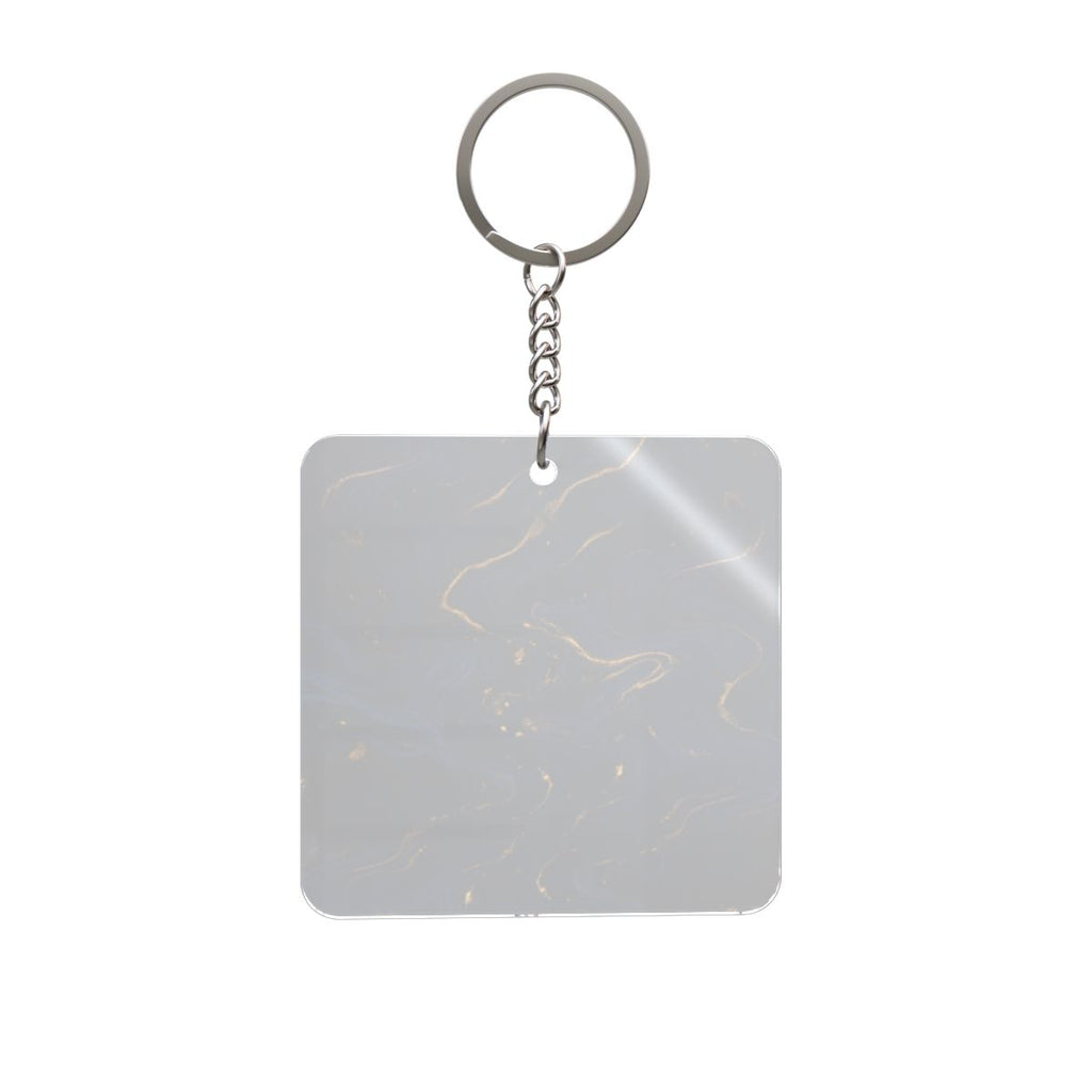 Navy & Gold Marble Square Keychain