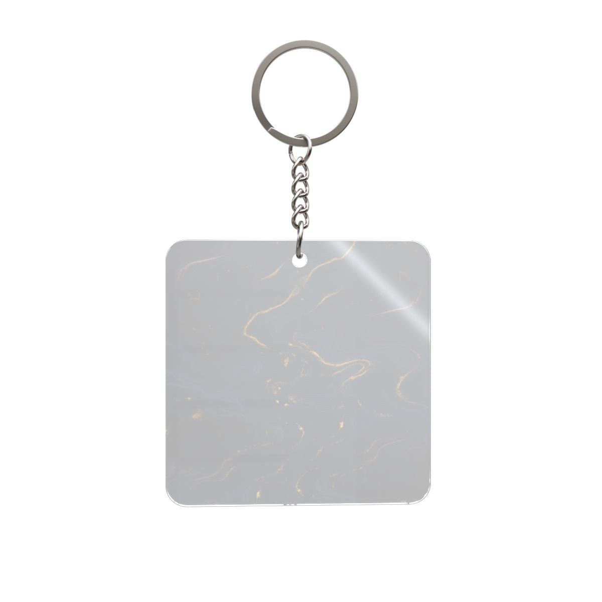 Navy & Gold Marble Square Keychain