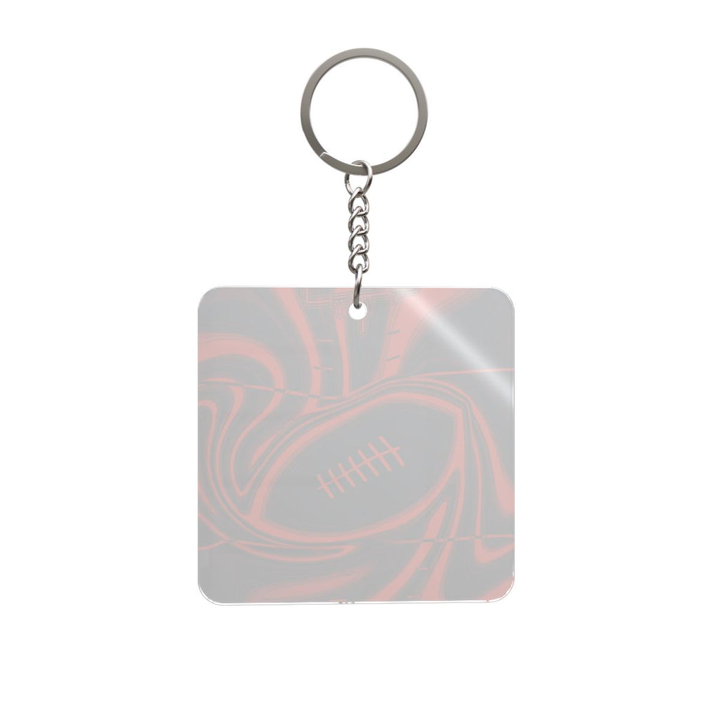 Navy & Orange Trippy Football Square Keychain
