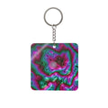 Neon Agate Square Keychain