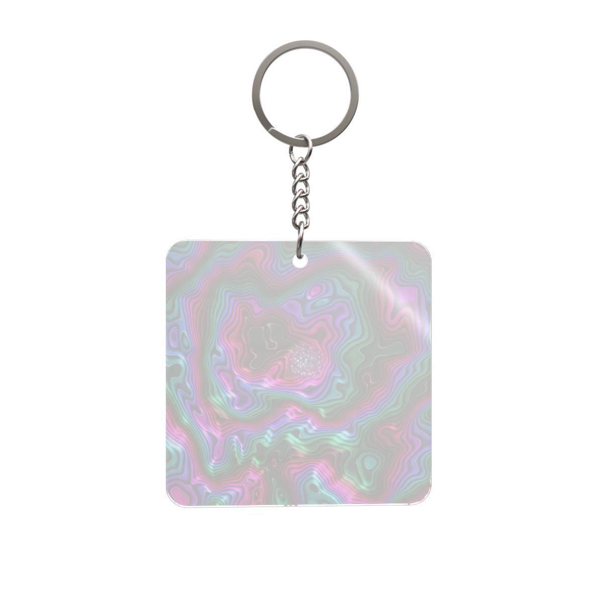 Neon Agate Square Keychain