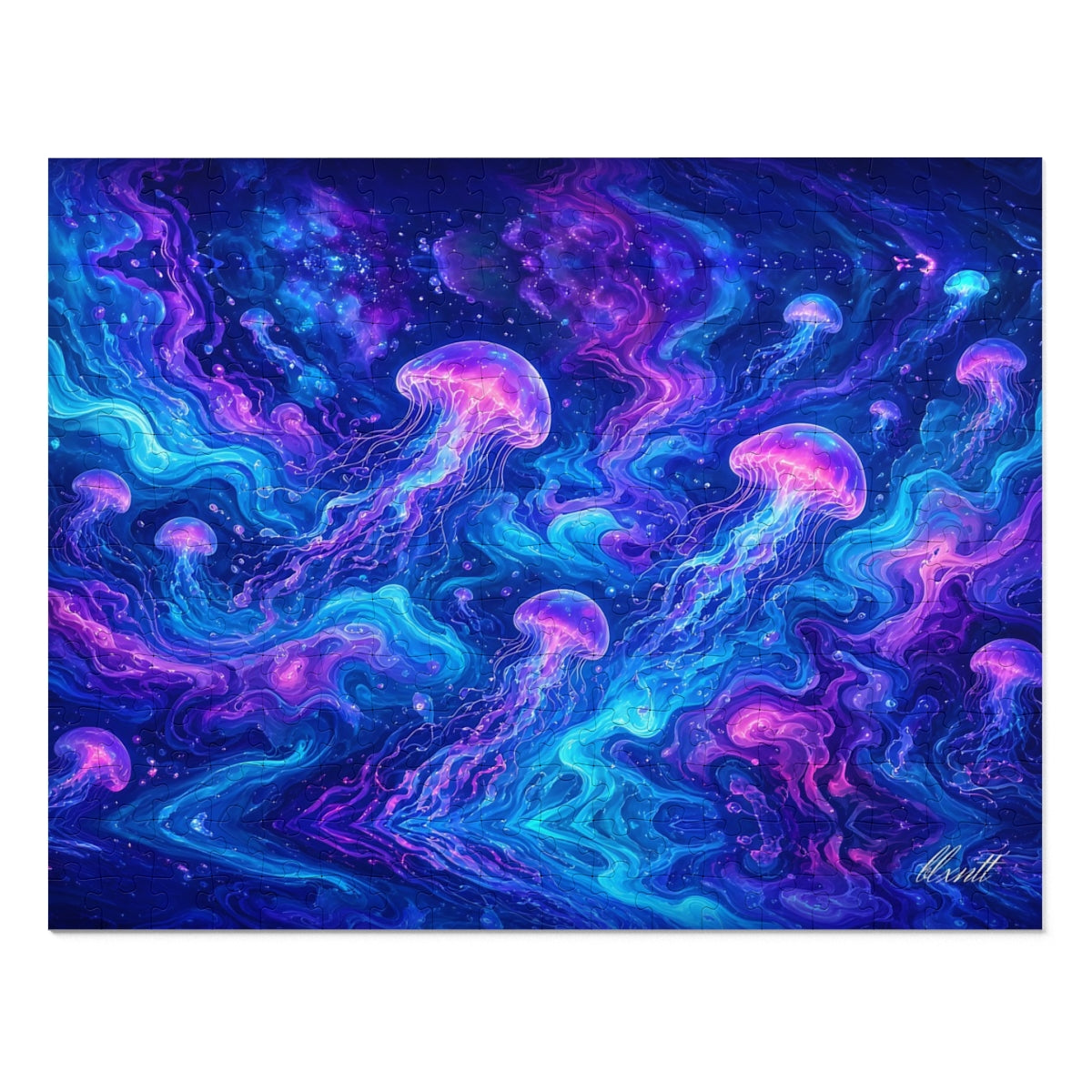 Neon Jellyfish Puzzle