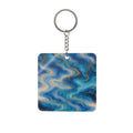 Ocean Blue Marble Square Keychain