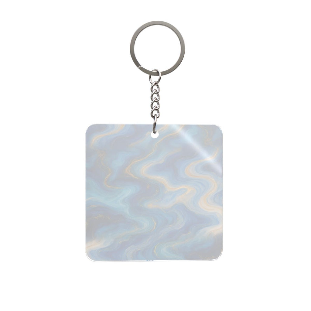 Ocean Blue Marble Square Keychain