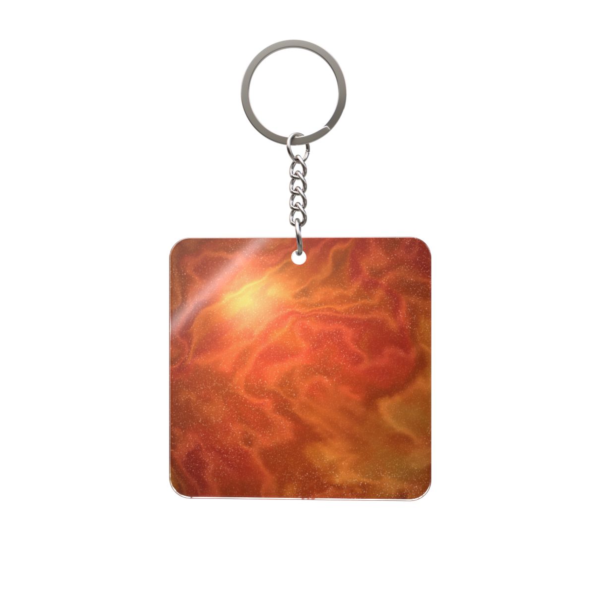Orange Rainbow Dream Square Keychain