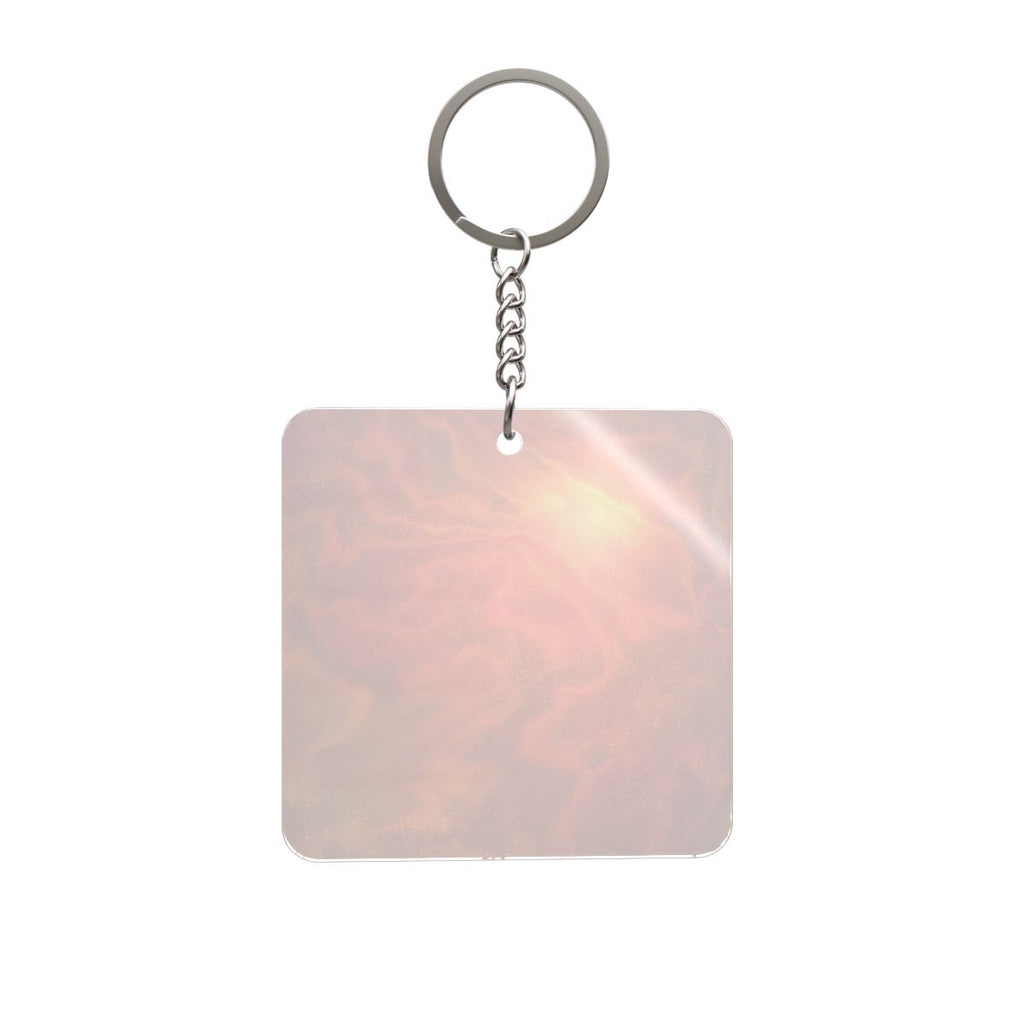 Orange Rainbow Dream Square Keychain