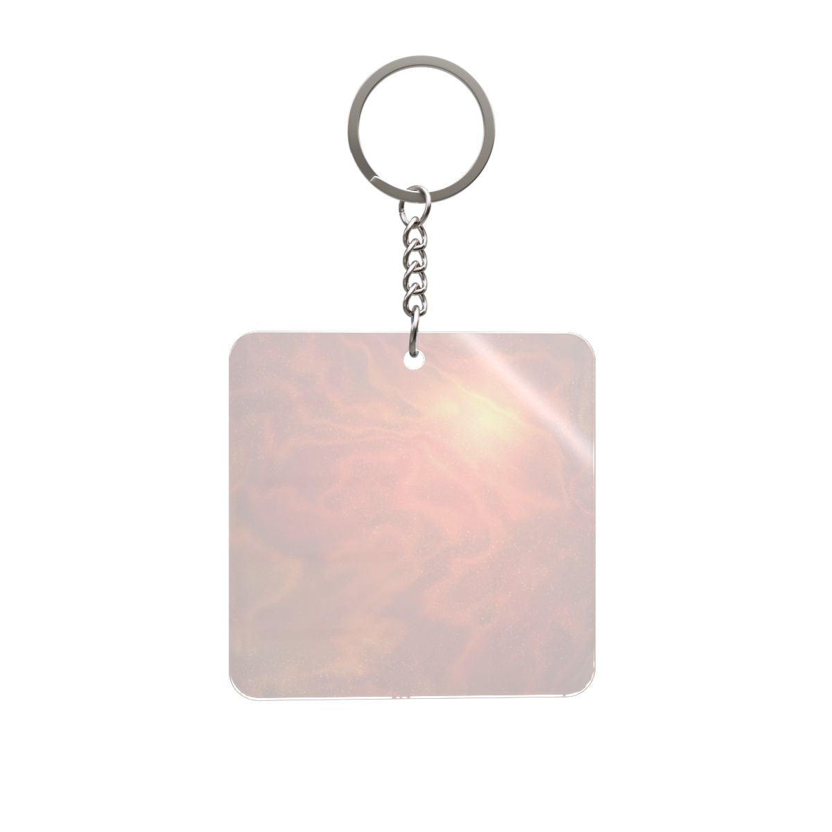 Orange Rainbow Dream Square Keychain