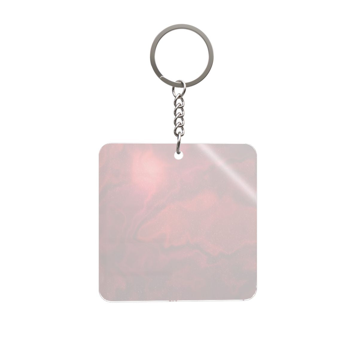 Red Rainbow Dream Square Keychain