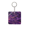 Royal Purple Marble Square Keychain