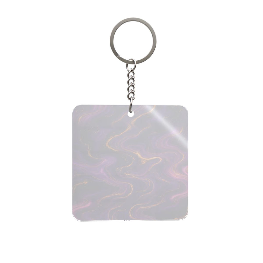 Royal Purple Marble Square Keychain