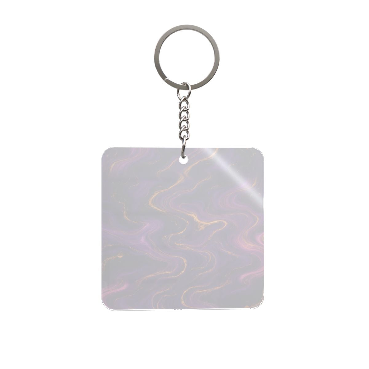Royal Purple Marble Square Keychain