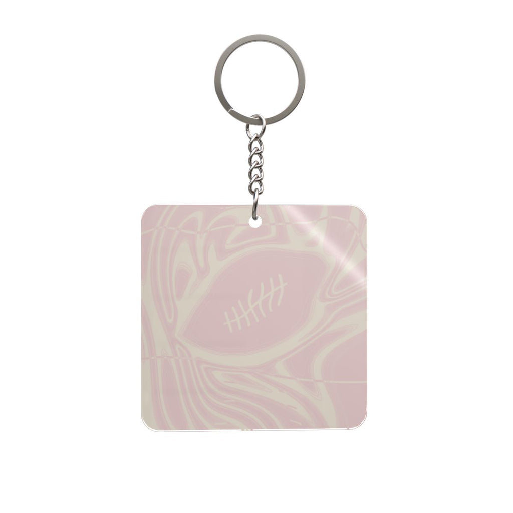 Scarlet & Gold Trippy Football Square Keychain