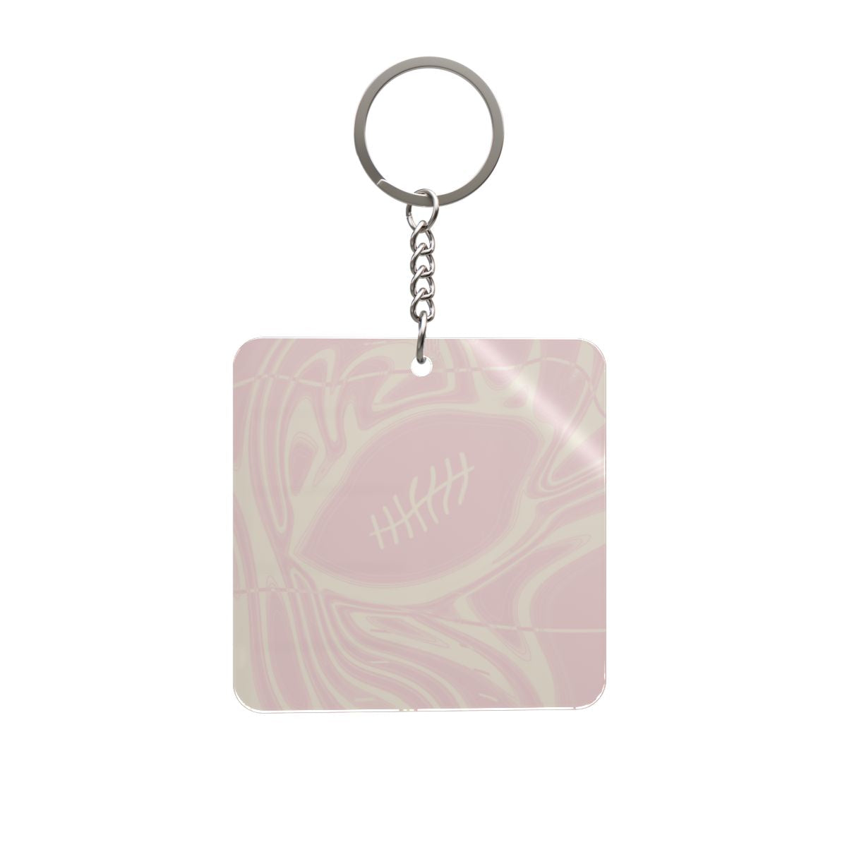 Scarlet & Gold Trippy Football Square Keychain