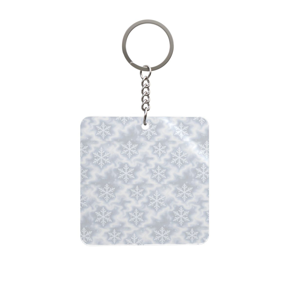 Snowflake Trippy Christmas Square Keychain