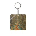 Spiral Forest Square Keychain