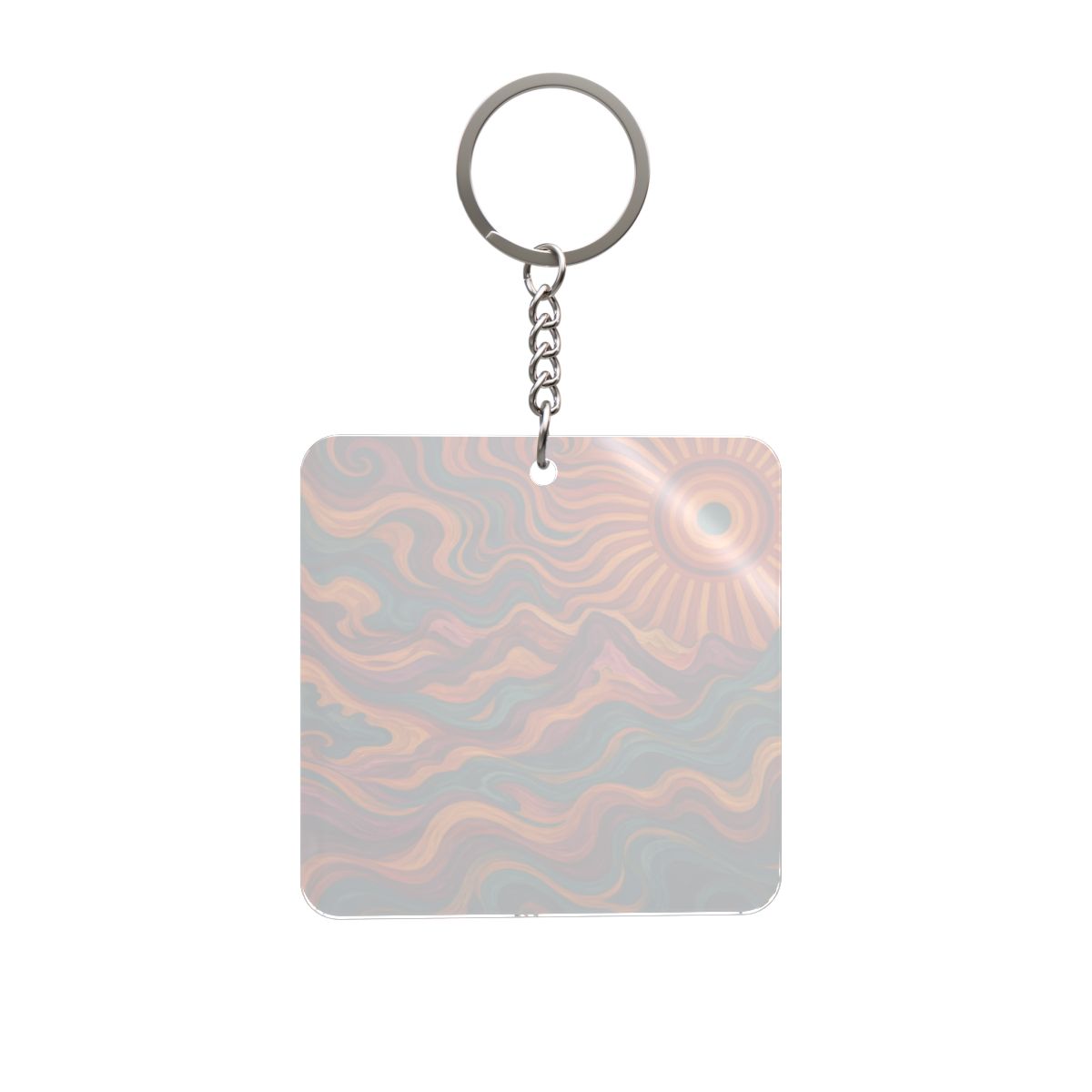 Sun Swirl Square Keychain