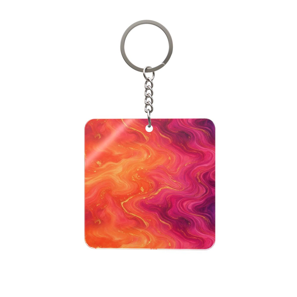 Sunset Marble Square Keychain