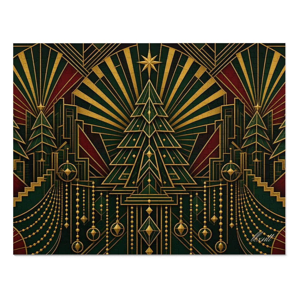 Trippy Christmas Art Deco Puzzle