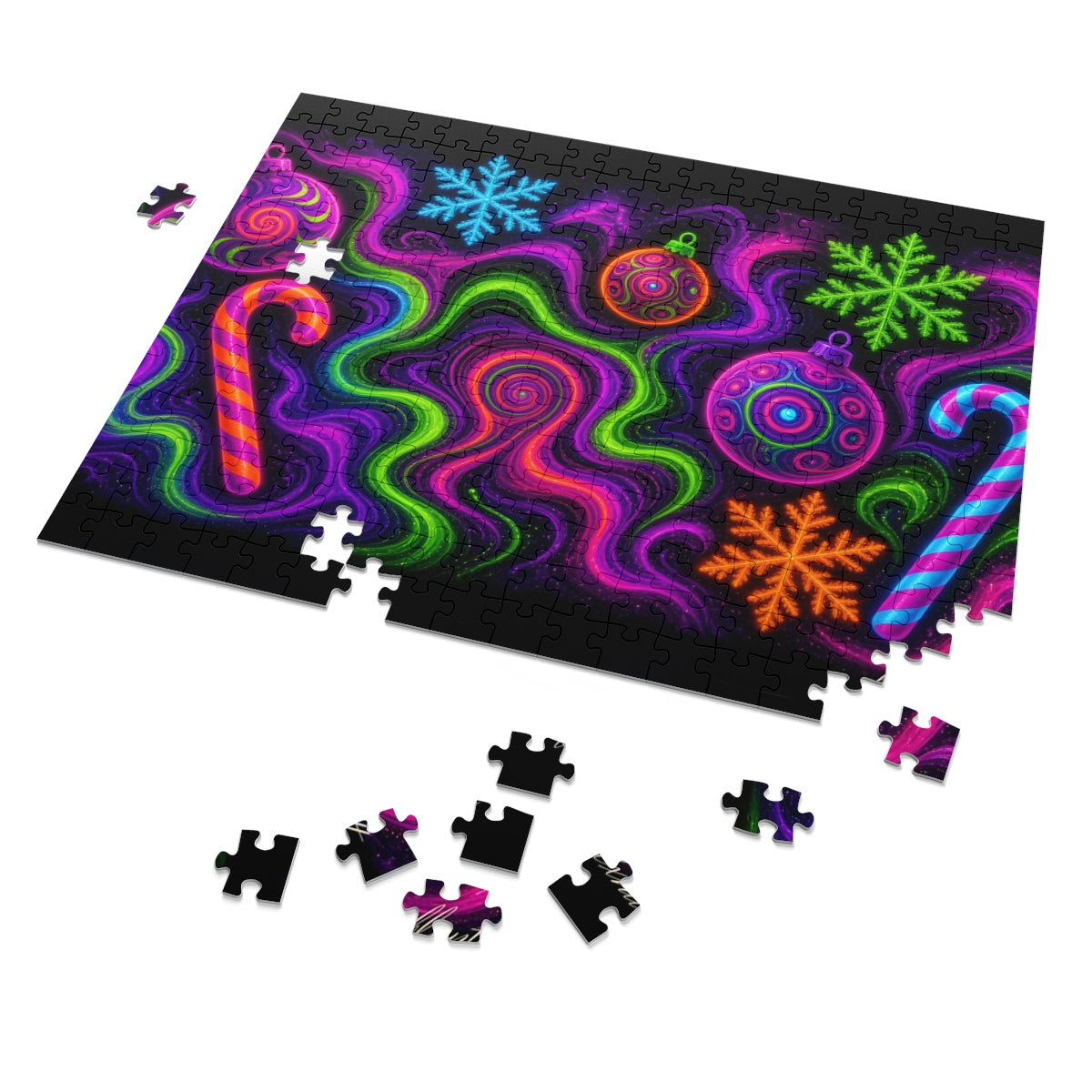 Trippy Christmas Neon Puzzle
