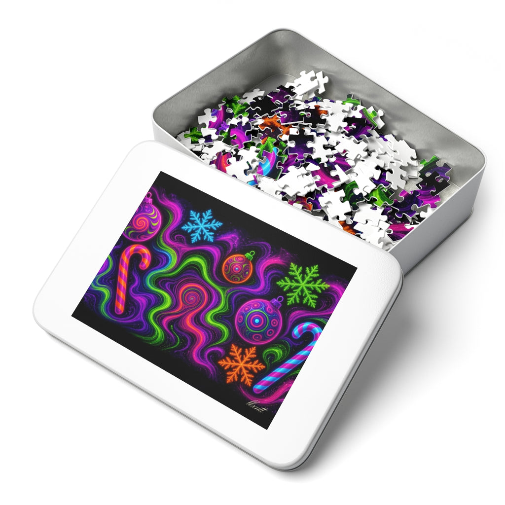 Trippy Christmas Neon Puzzle