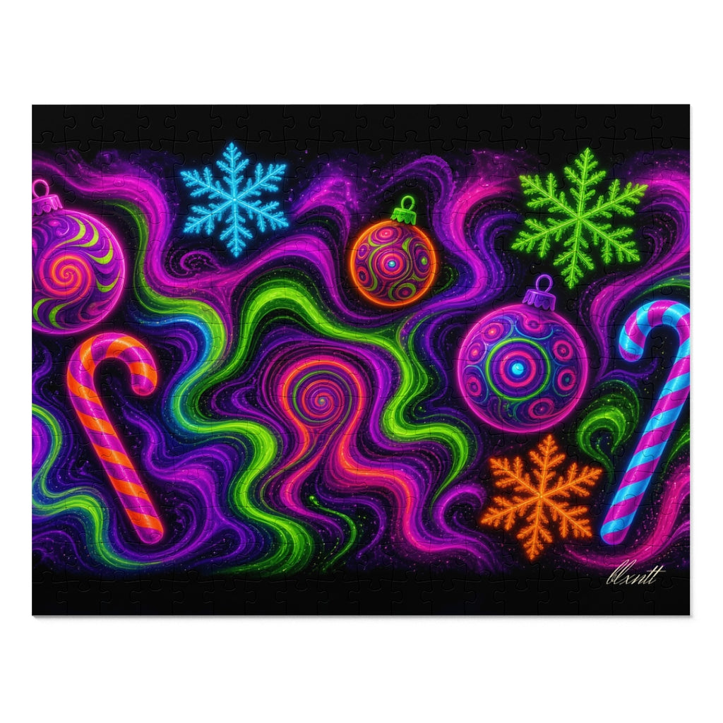 Trippy Christmas Neon Puzzle
