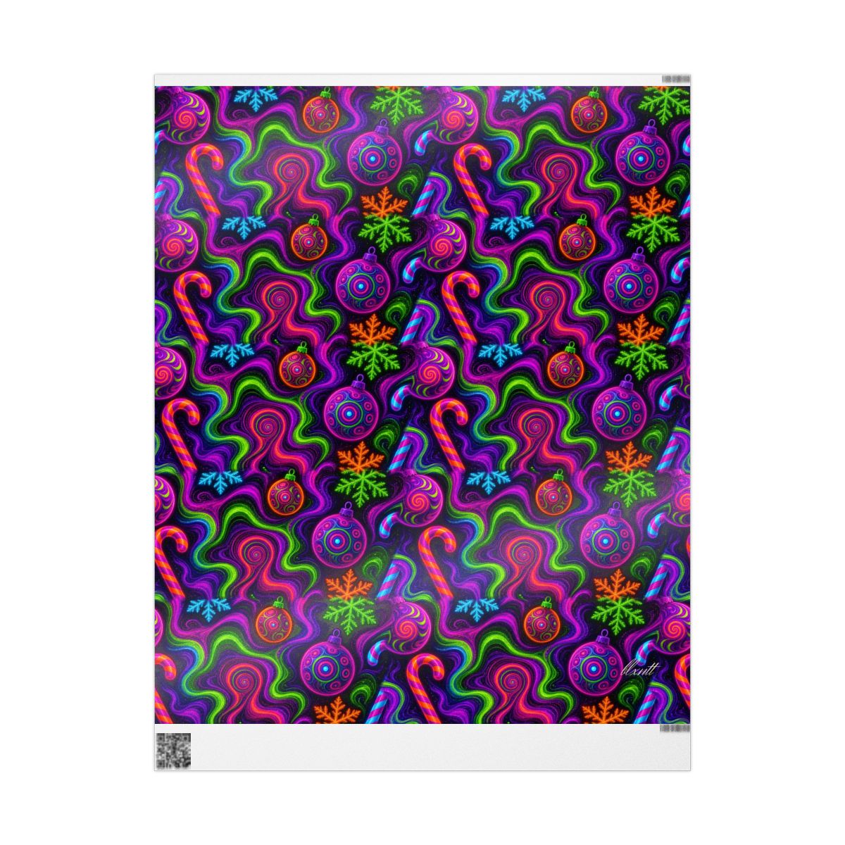 Trippy Christmas Neon Wrapping Paper