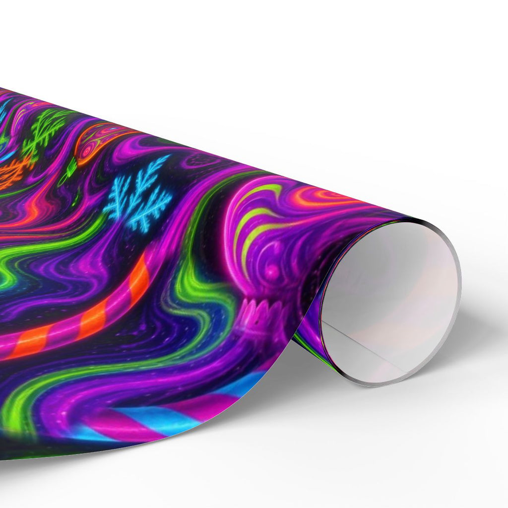 Trippy Christmas Neon Wrapping Paper