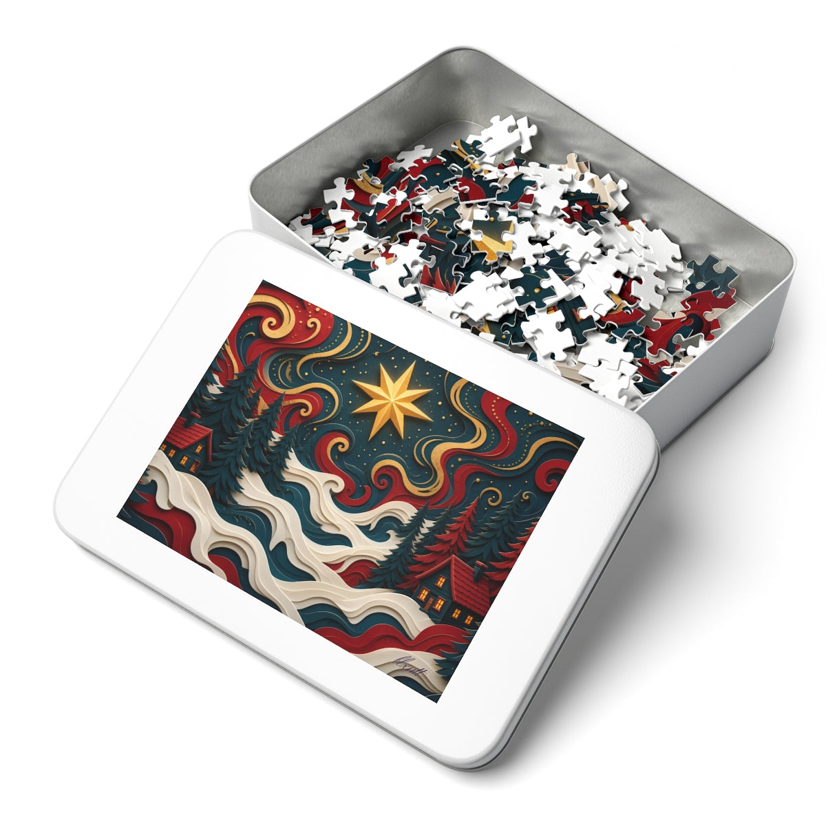 Trippy Christmas Paper Cut Puzzle