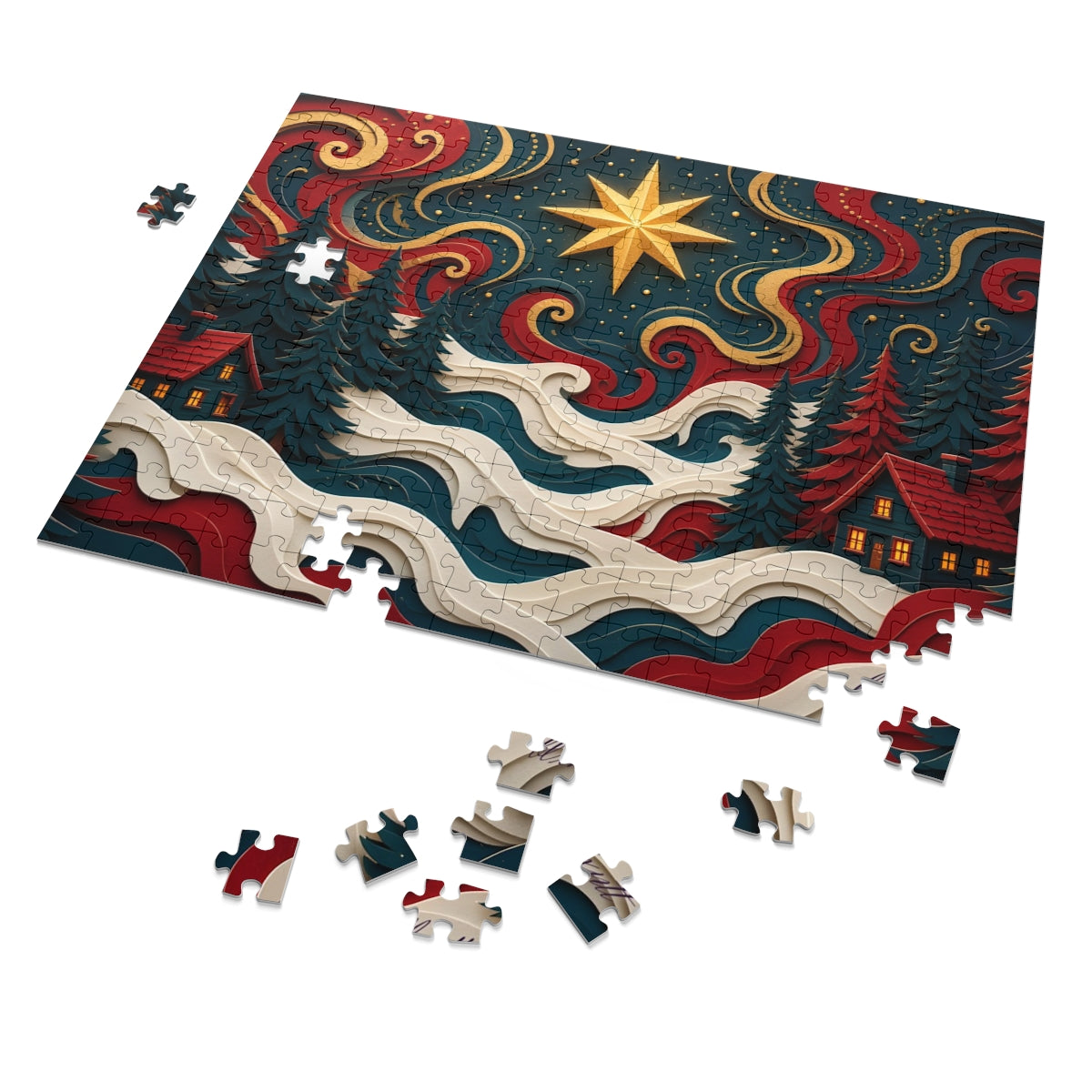 Trippy Christmas Paper Cut Puzzle