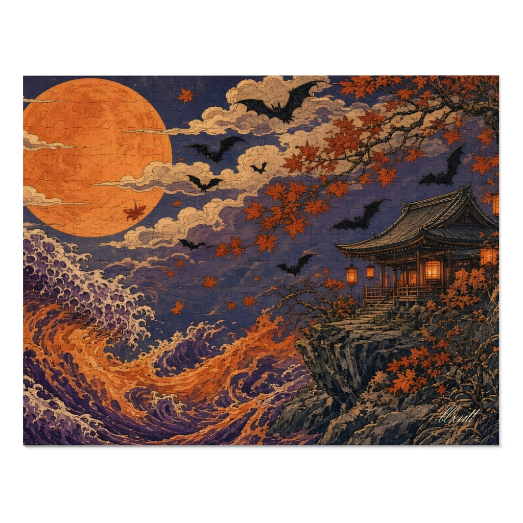 Trippy Halloween Harvest Moon Wave Puzzle