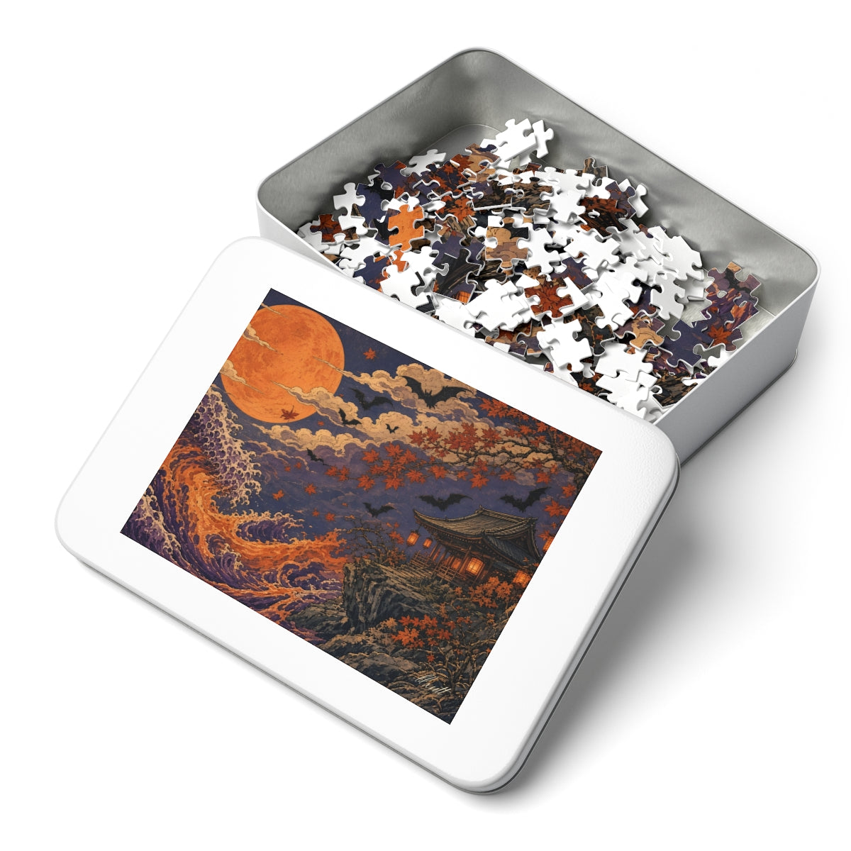 Trippy Halloween Harvest Moon Wave Puzzle