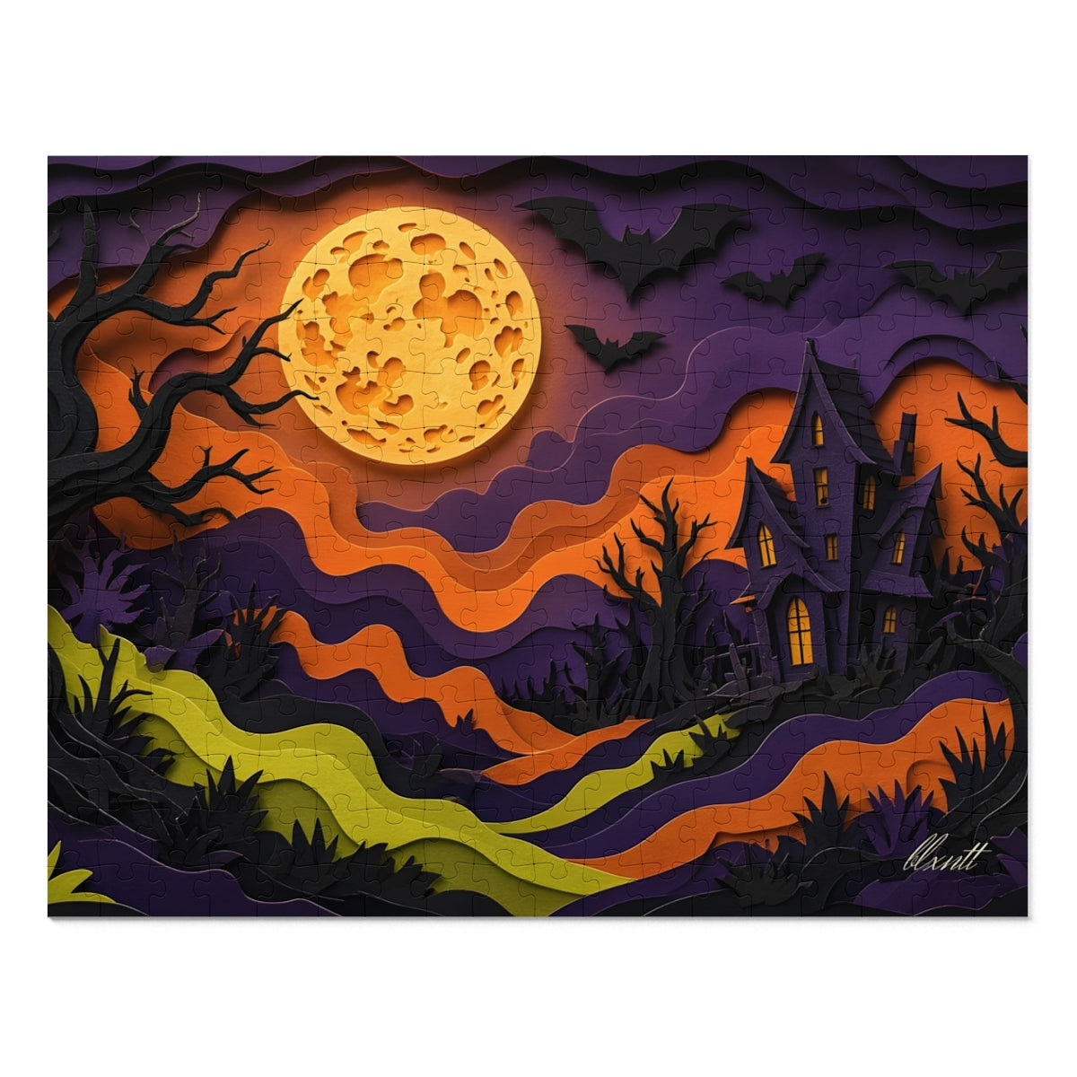 Trippy Halloween Paper Cut Puzzle